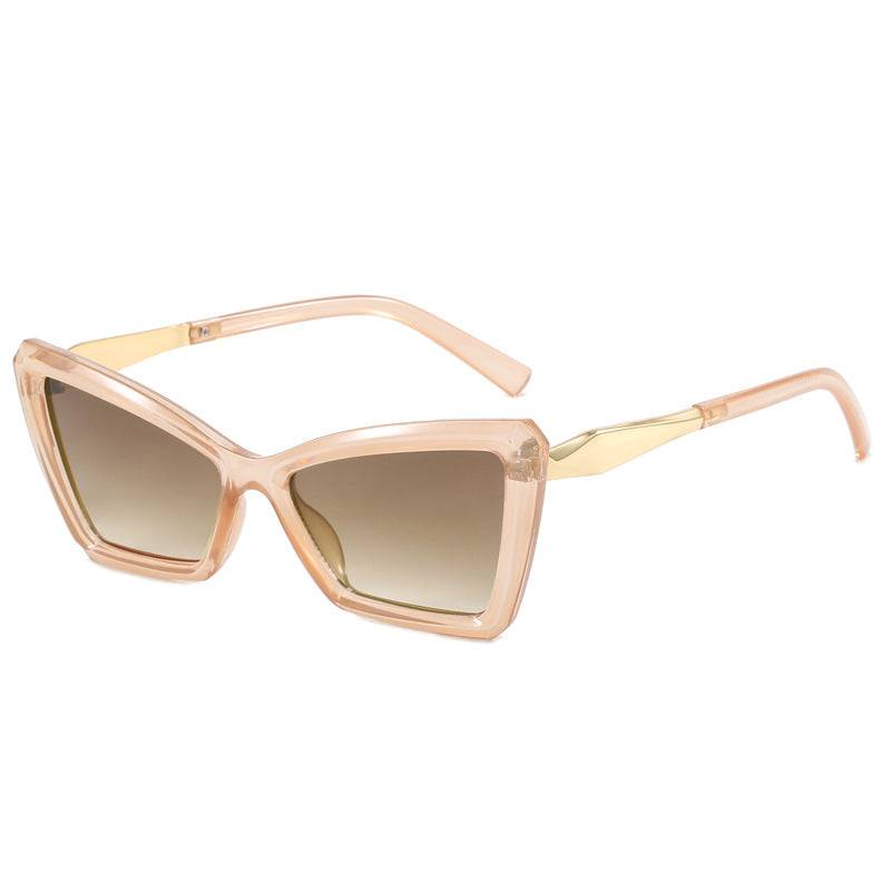 Damen Cat-Eye Sonnenbrille mit luxuriösem transparentem Rahmen Karnz