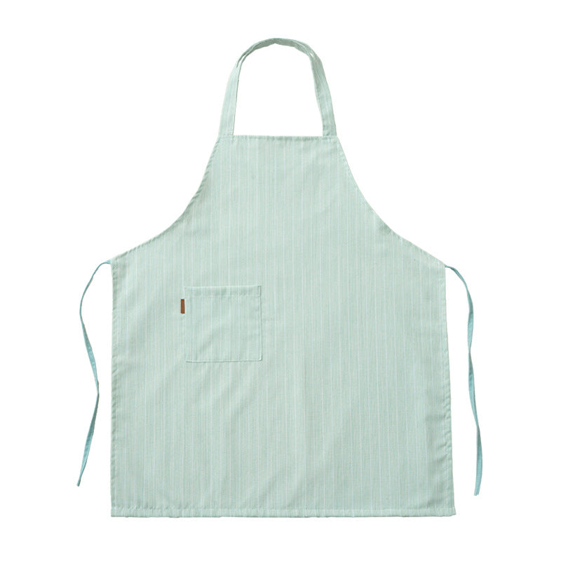 Bistro- und Kochschürze mit feiner Nadelstreifenstruktur und aufgesetzter Brusttasche