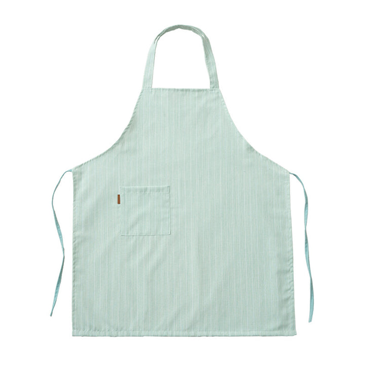 Bistro- und Kochschürze mit feiner Nadelstreifenstruktur und aufgesetzter Brusttasche