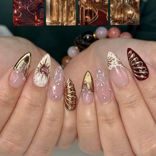 Elegante Kunstnägel mit Glitzerakzenten Karnz