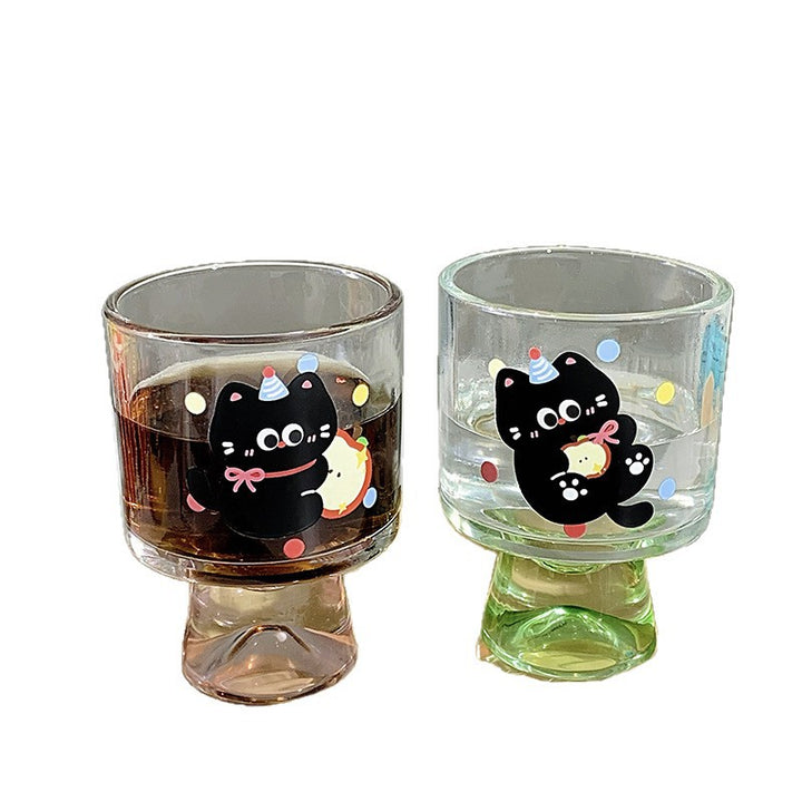 Verspieltes Trinkglas mit Katzenmotiv Karnz