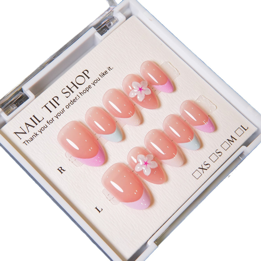 Elegantes Blumenmuster Press-On Nagelset