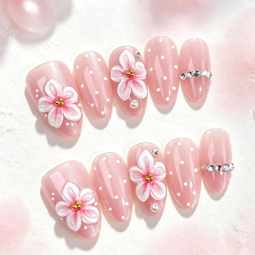Dekoratives florales Press-On-Nagel-Set 1790746157