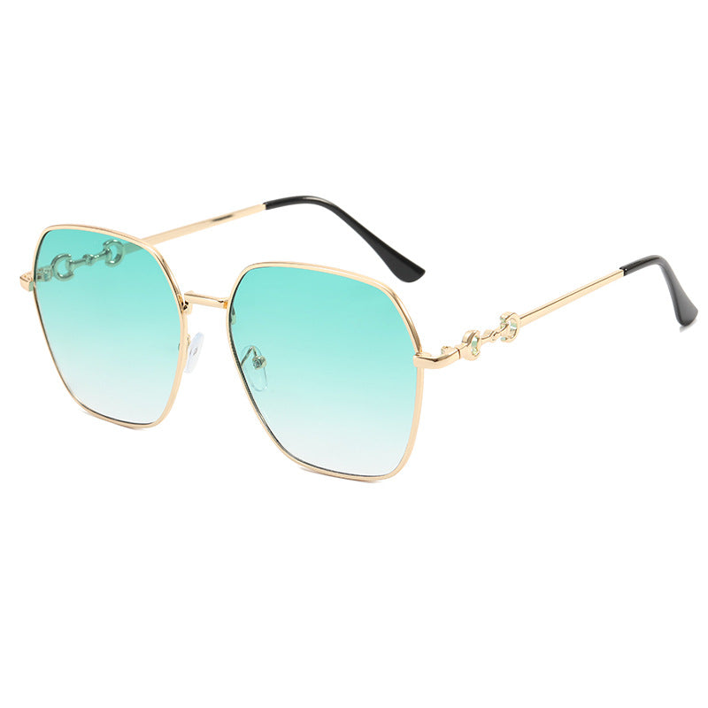 Damen geometrische Oversized Sonnenbrille Karnz