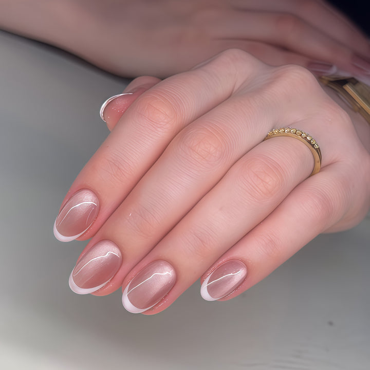 Elegante French Tip Press-On Nägel Karnz 1789389238