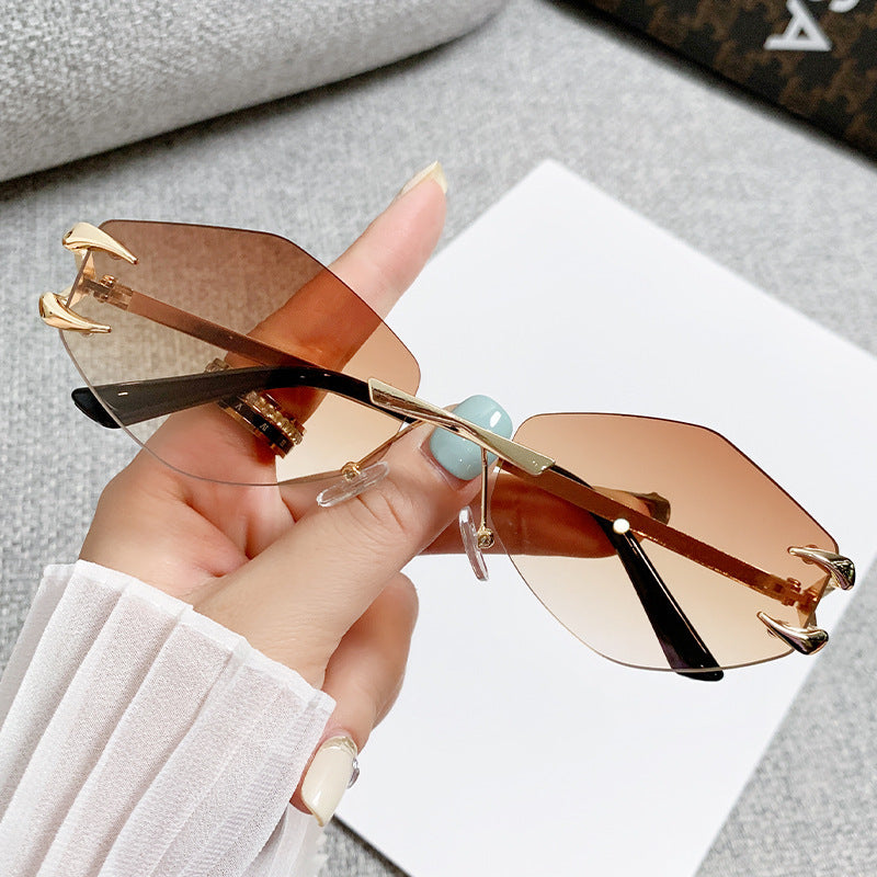 Damen geometrische Oversized-Sonnenbrille Karnz