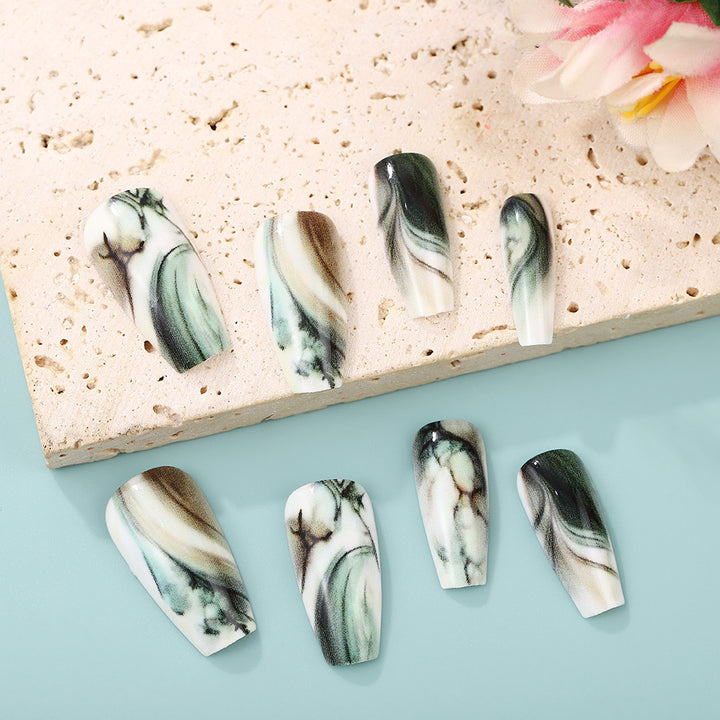 Künstliche Nail Art Kunstnägel im eleganten Marmor-Design Karnz
