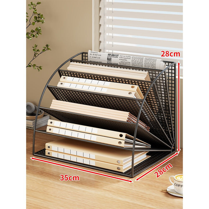 Multi-Tier Winkel Metallnetz Desktop Datei- und Ordnerorganisator