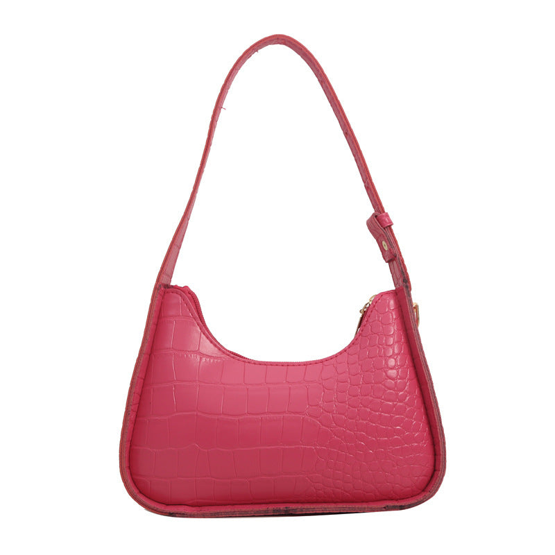 Elegante Kroko-Prägung Schultertasche