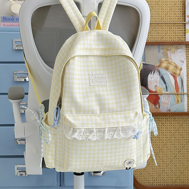 Süßer Gingham-Print-Rucksack Karnz