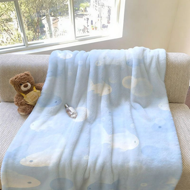 Weiche Fleece-Decke mit Fischmuster