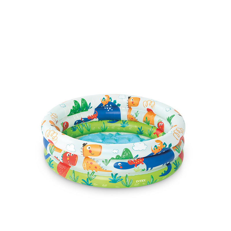 Damen Aufblasbares Planschbecken mit bunten Dino-Motiven Karnz