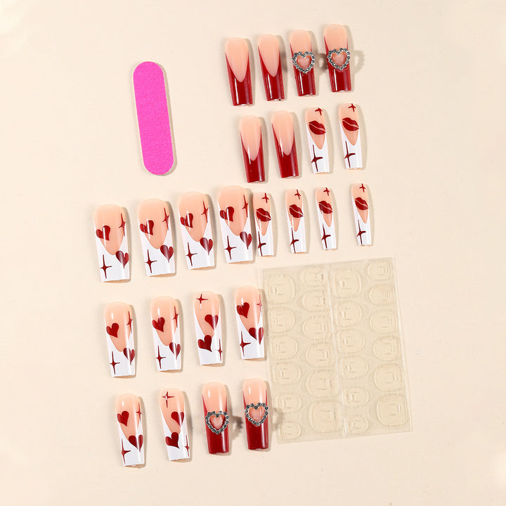 Herz-Design Acryl Nagelkunst Extensions Karnz