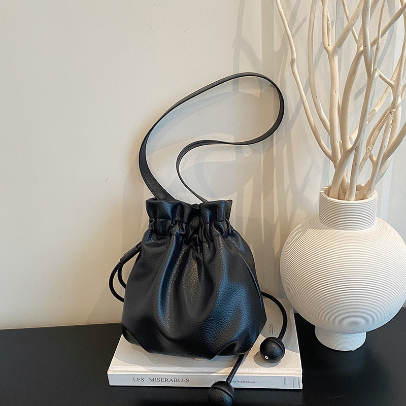 Leder Zugband-Handtasche