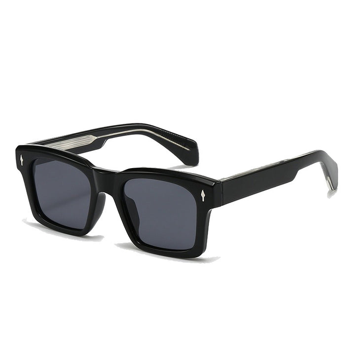 Damen Modische quadratische Sonnenbrille mit angesagtem transparentem Rahmen Karnz