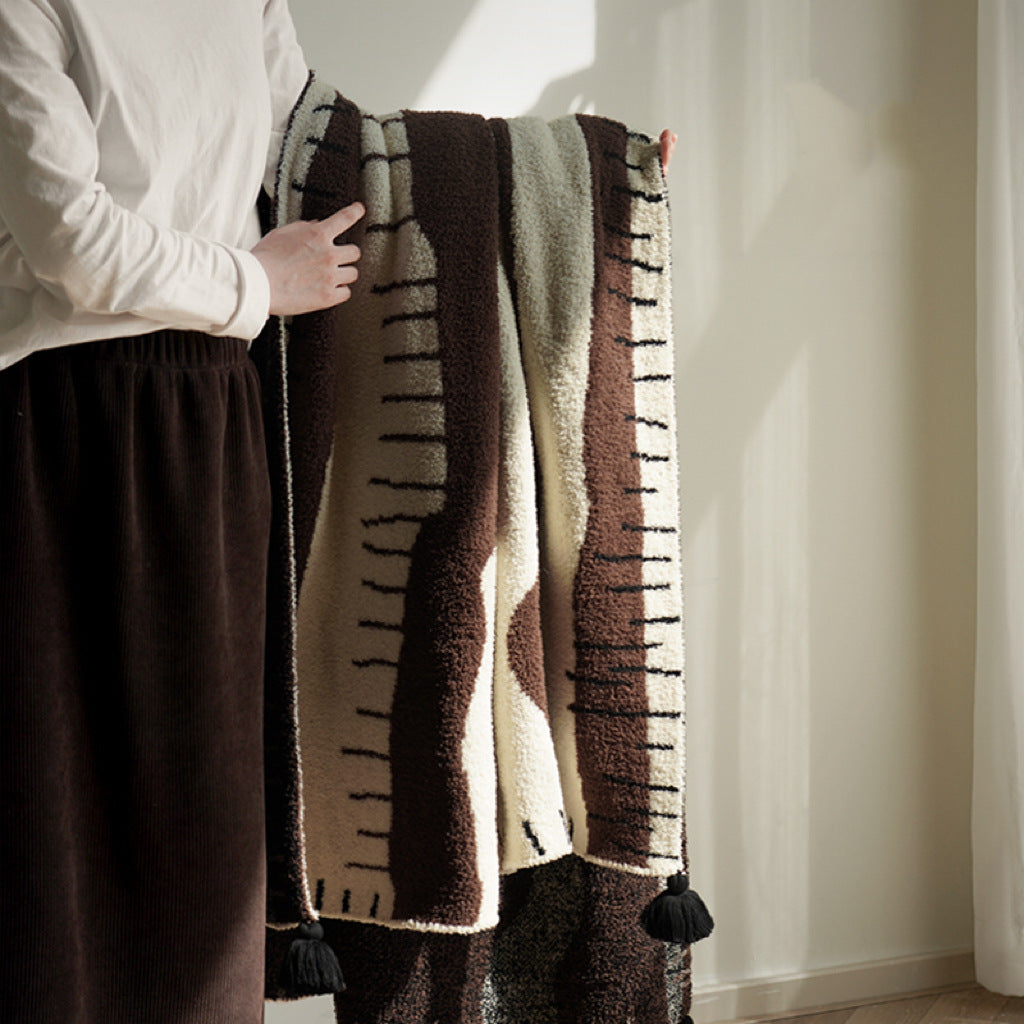 Plüschstoff Dekorative Wurfdecke Karnz
