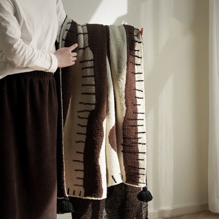 Plüschstoff Dekorative Wurfdecke Karnz