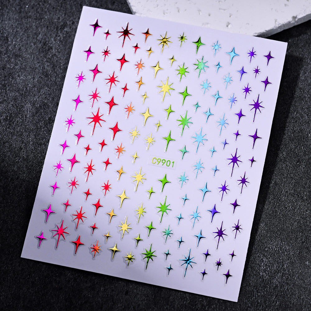 Gold Star Nail Art Dekorationsaufkleber
