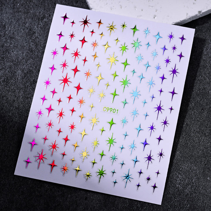 Gold Star Nail Art Dekorationsaufkleber