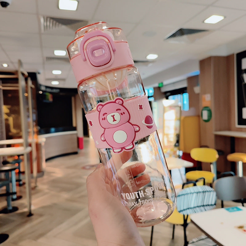 Damen Verspielte Wasserflasche mit Gummihandgriff Karnz