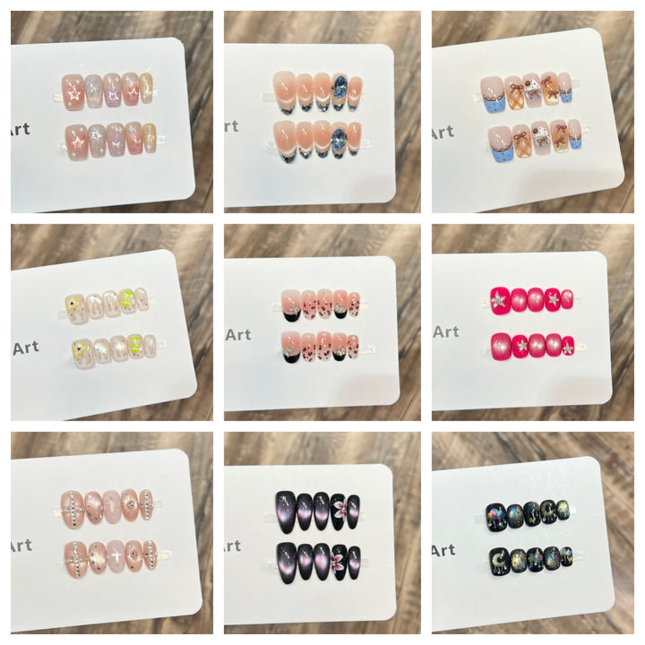 Elegante florale Akzent Press-On Nageltips