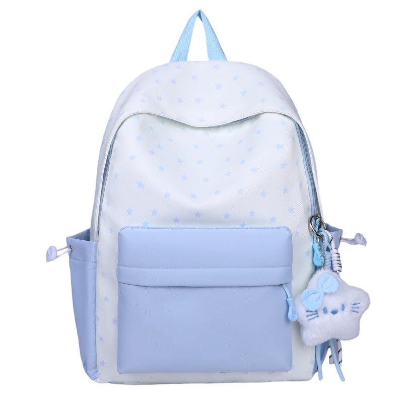 Alltagsrucksack mit Verspieltem Sternen-Design und Zusätzlicher Fronttasche Karnz