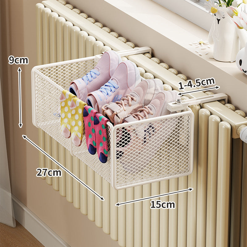 Radiator-Montierter Mesh Schuh- & Socken-Trocknungskorb mit Verstellklemme