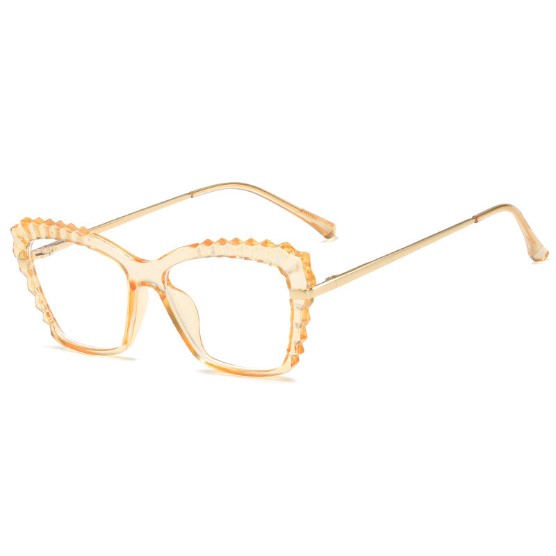Damen oversized Brille mit einzigartigem Wellenranddesign Karnz