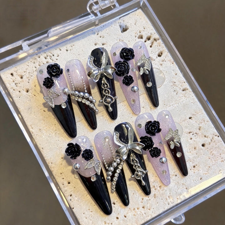 Elegante Gothic Press-On Nagelset