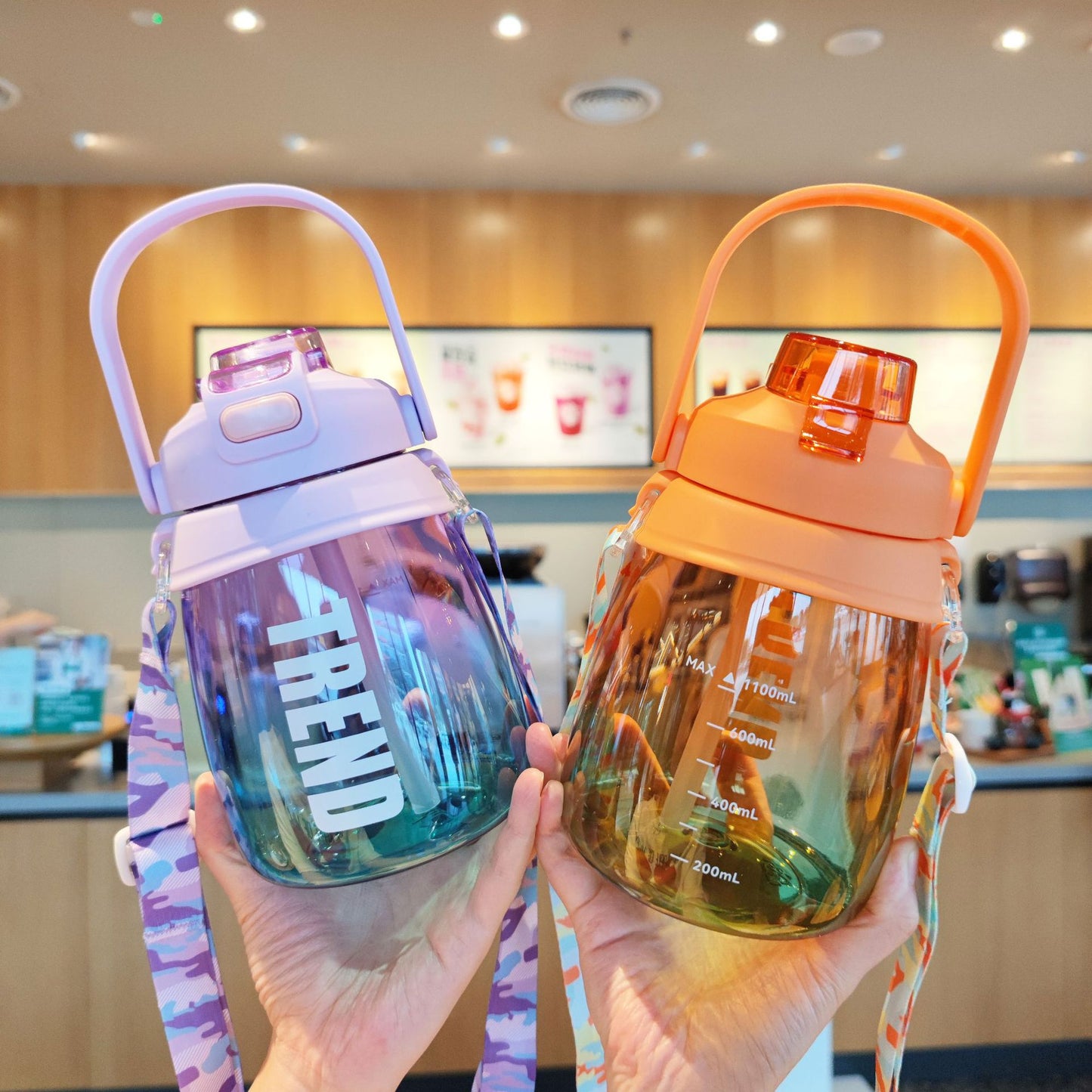 Damen multifunktionale Trinkflasche mit Sicherheitsverschluss und ergonomischem Tragegriff Karnz