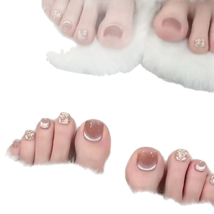Dekoratives Press-On Pediküre Nagelset Karnz