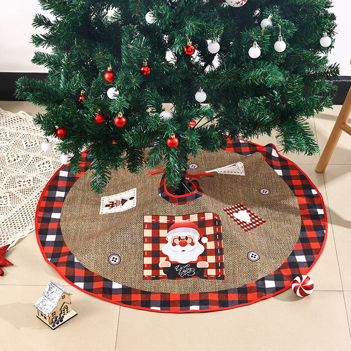 Weihnachtsbaumdecke aus Jute mit festlichem Weihnachtsmann-Motiv Karnz