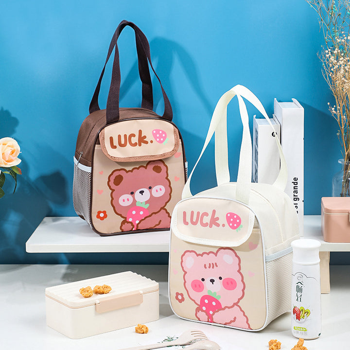 Isolierte süße Kaninchen-Themen Lunch Tasche Karnz