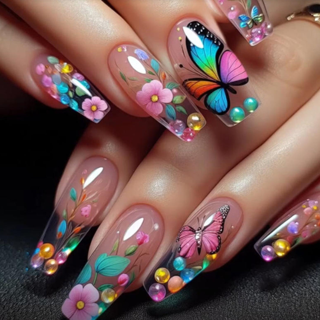 Künstlerisches Blumen-Nagelkunst-Dekorationsset Karnz