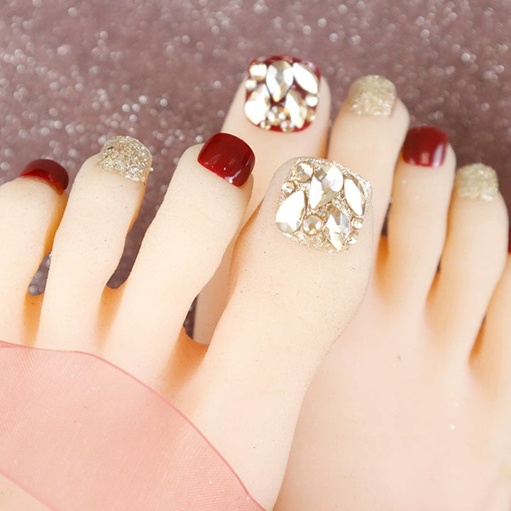 Premium Dekorativer Press-On Nagelset Karnz