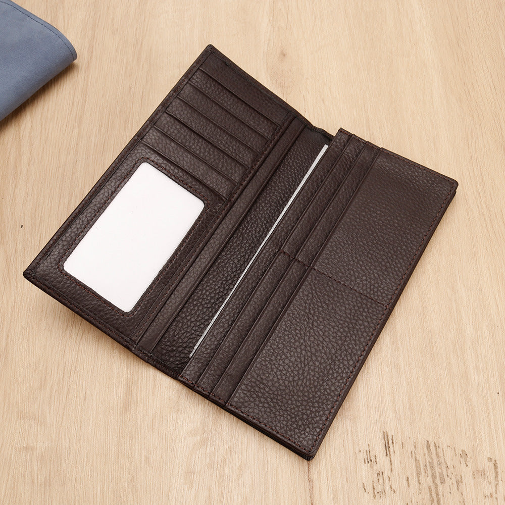 Texturiertes Leder Lang Wallet Karnz