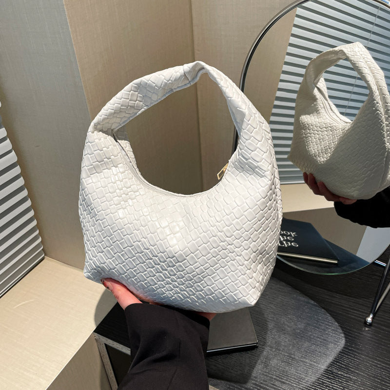 Textured Faux Leder Hobo Tasche Karnz