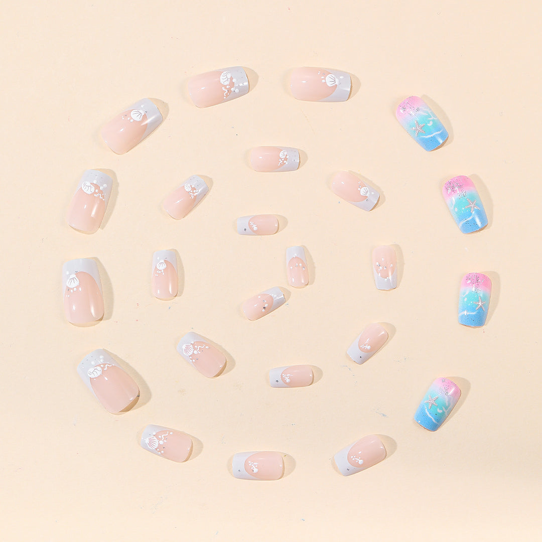 Ozean-inspirierte Gel-Nagelkunst-Erweiterungen Karnz