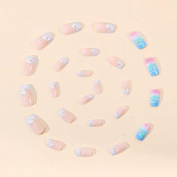 Ozean-inspirierte Gel-Nagelkunst-Erweiterungen Karnz