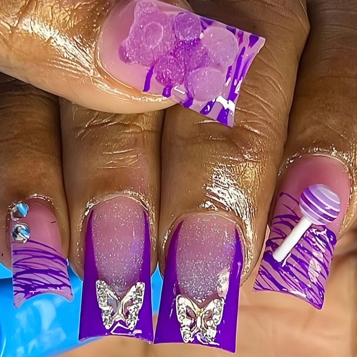 Künstlerische Schmetterling Nageldesign Erweiterungen Karnz