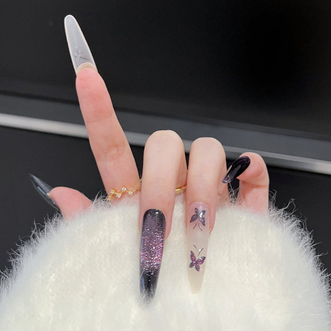 Künstlerisches Schmetterlings-verziertes Press-On Nail Art Set Karnz