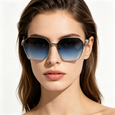 Damen elegante Sonnenbrille im modernen Oktagon-Design Karnz