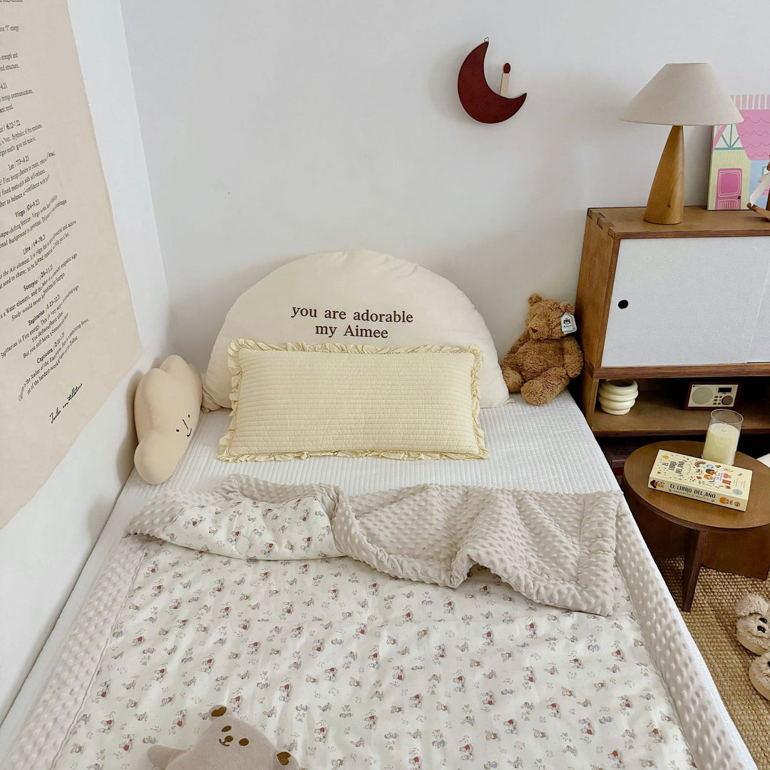 Wendbare Minky Dot Plüsch Babydecke