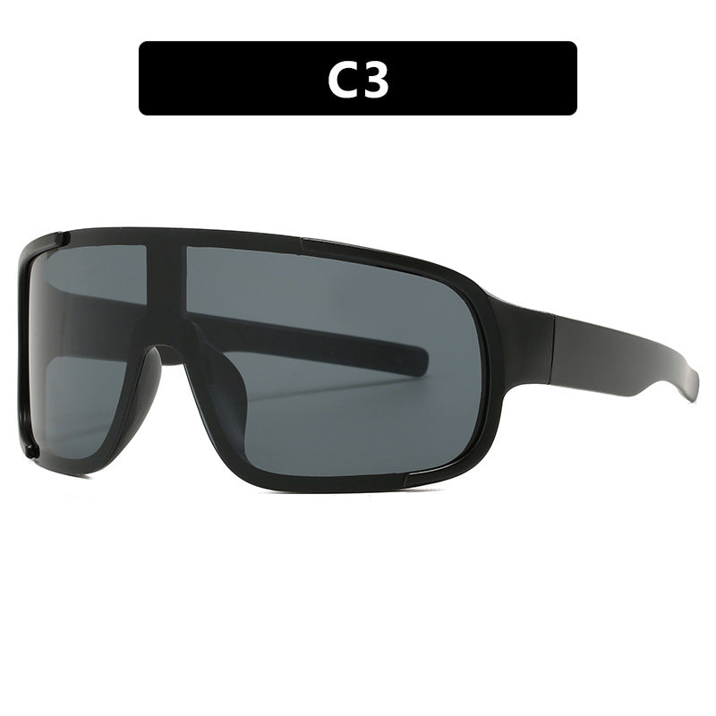Damen sportliche UV-Schutz-Sonnenbrille mit breiter, aerodynamischer Form Karnz
