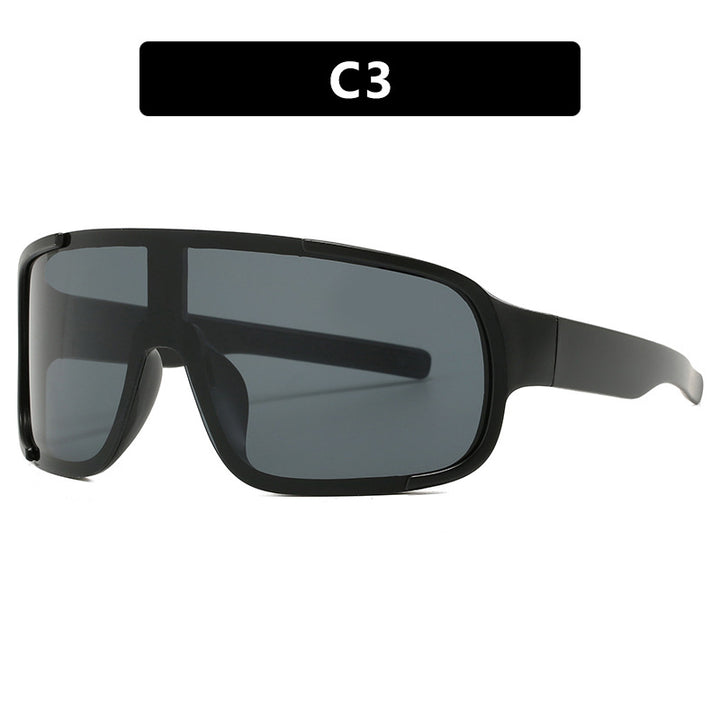 Damen sportliche UV-Schutz-Sonnenbrille mit breiter, aerodynamischer Form Karnz