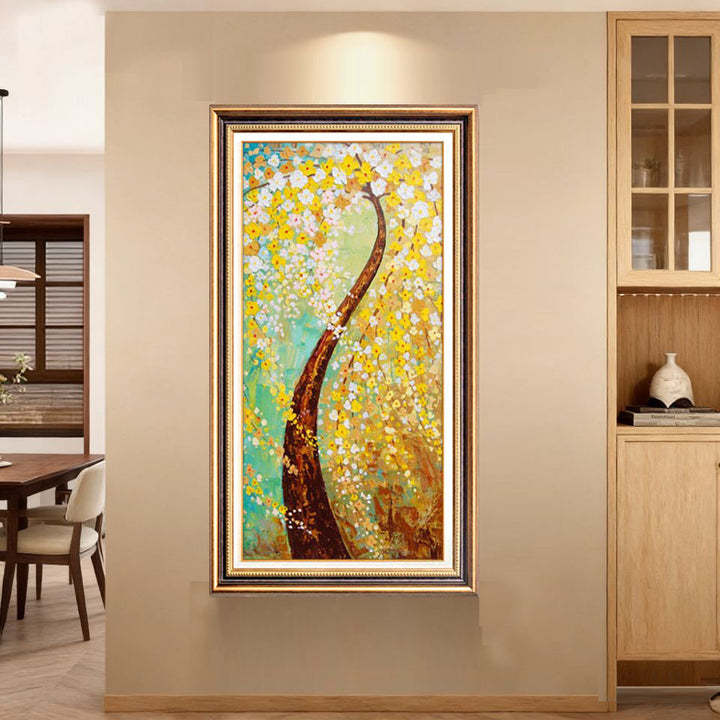 Elegante Blumenreiche Leinwand Wandkunst