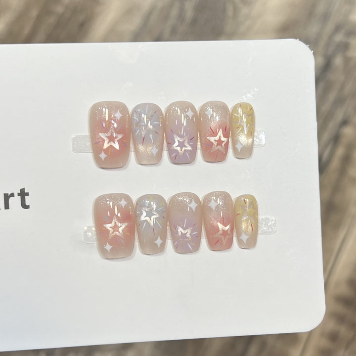 Sternenhimmel-inspiriertes Press-On-Nagelkunst-Set Karnz