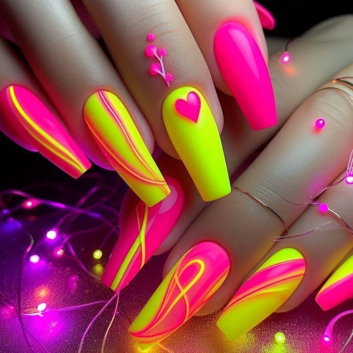 Kreative Neon Kunstnägel Karnz