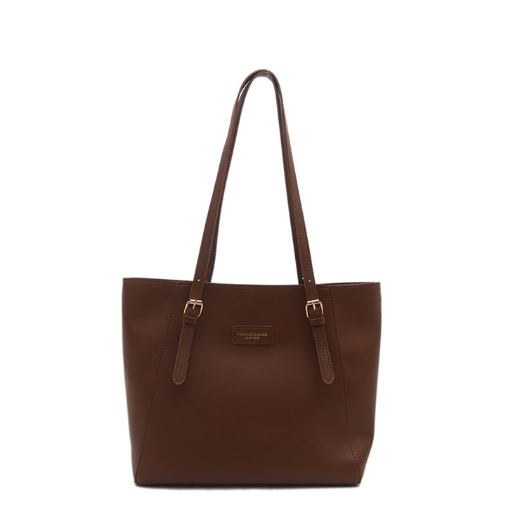 Elegante Kunstleder Tote Bag mit Schal-Detail
