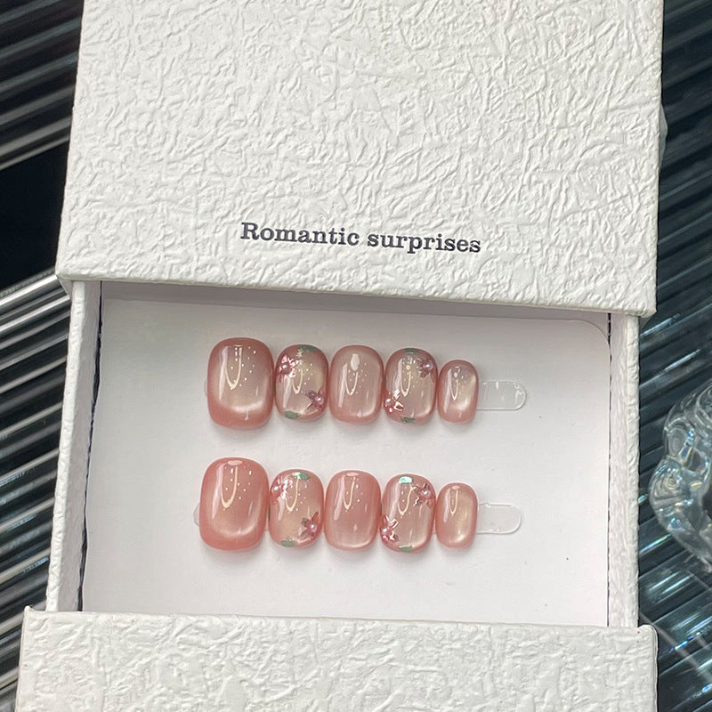 Romantisches Blumen Press-On Nagelkunst Set